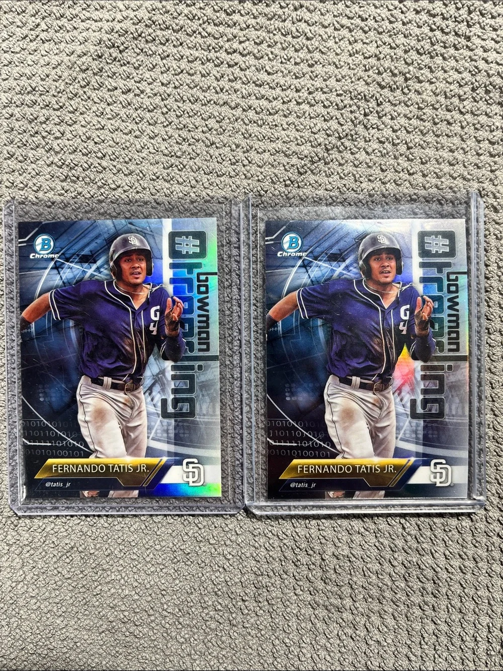 Lot (2) 2018 Bowman Chrome Trending Refractor Fernando Tatis Jr Rookie Card (RC)